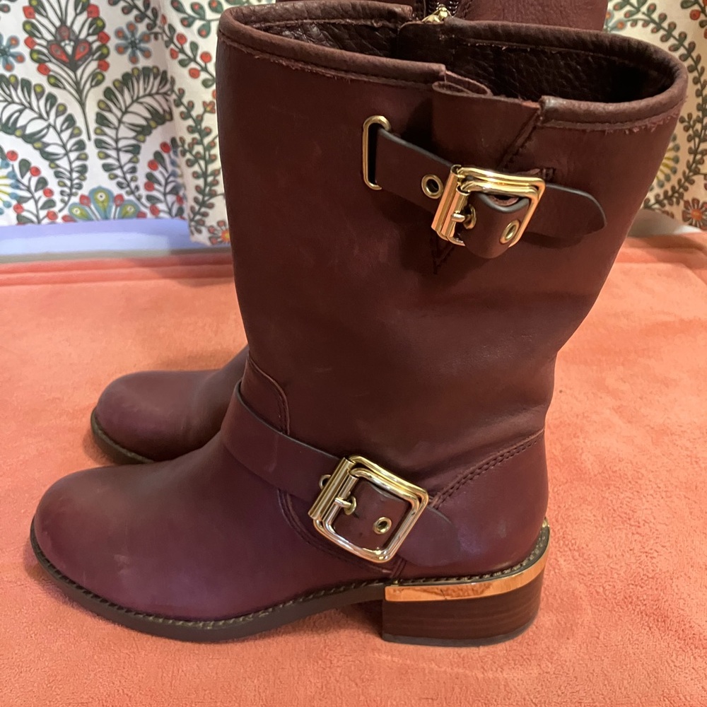 Vince Camuto Leather Moto Boots